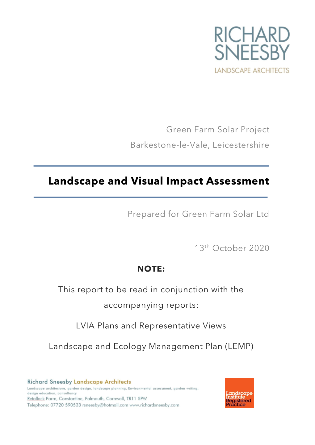 Landscape and Visual Impact Assessment