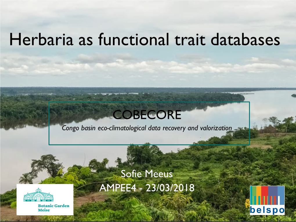 Herbaria As Functional Trait Databases