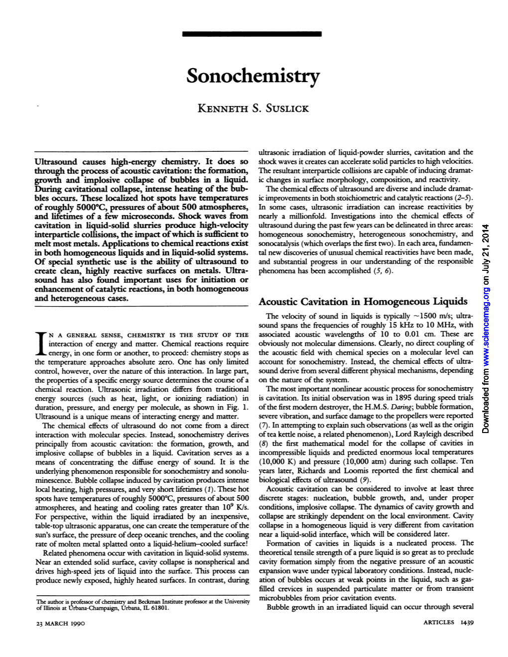 Sonochemistry