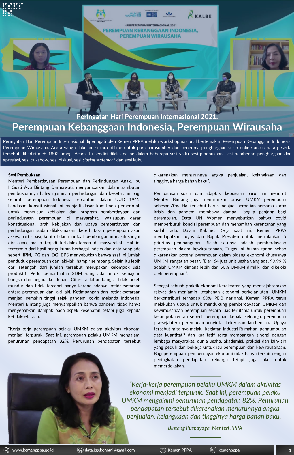 Peringatan Hari Perempuan Internasional 2021, Perempuan Kebanggaan Indonesia, Perempuan Wirausaha