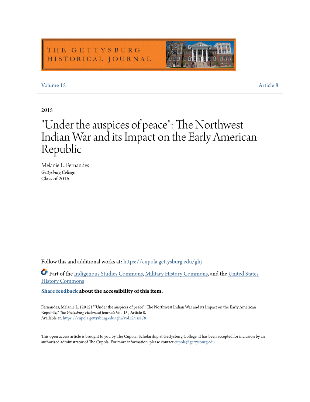 The Northwest Indian War and Its Impact on the Early American Republic by Melanie L