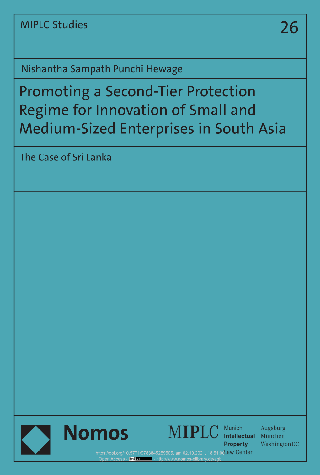 Promoting a Second-Tier Protection Regime for Innovation of Small and Medium-Sized Enterprises in South Asia