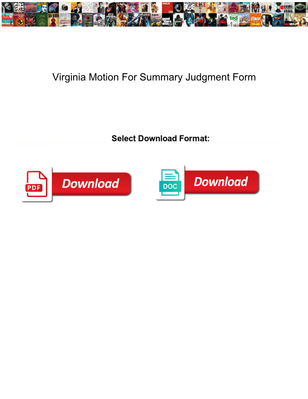 Virginia Motion for Summary Judgment Form