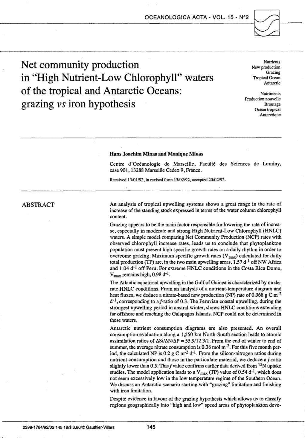 High Nutrient-Low Chlorophyll