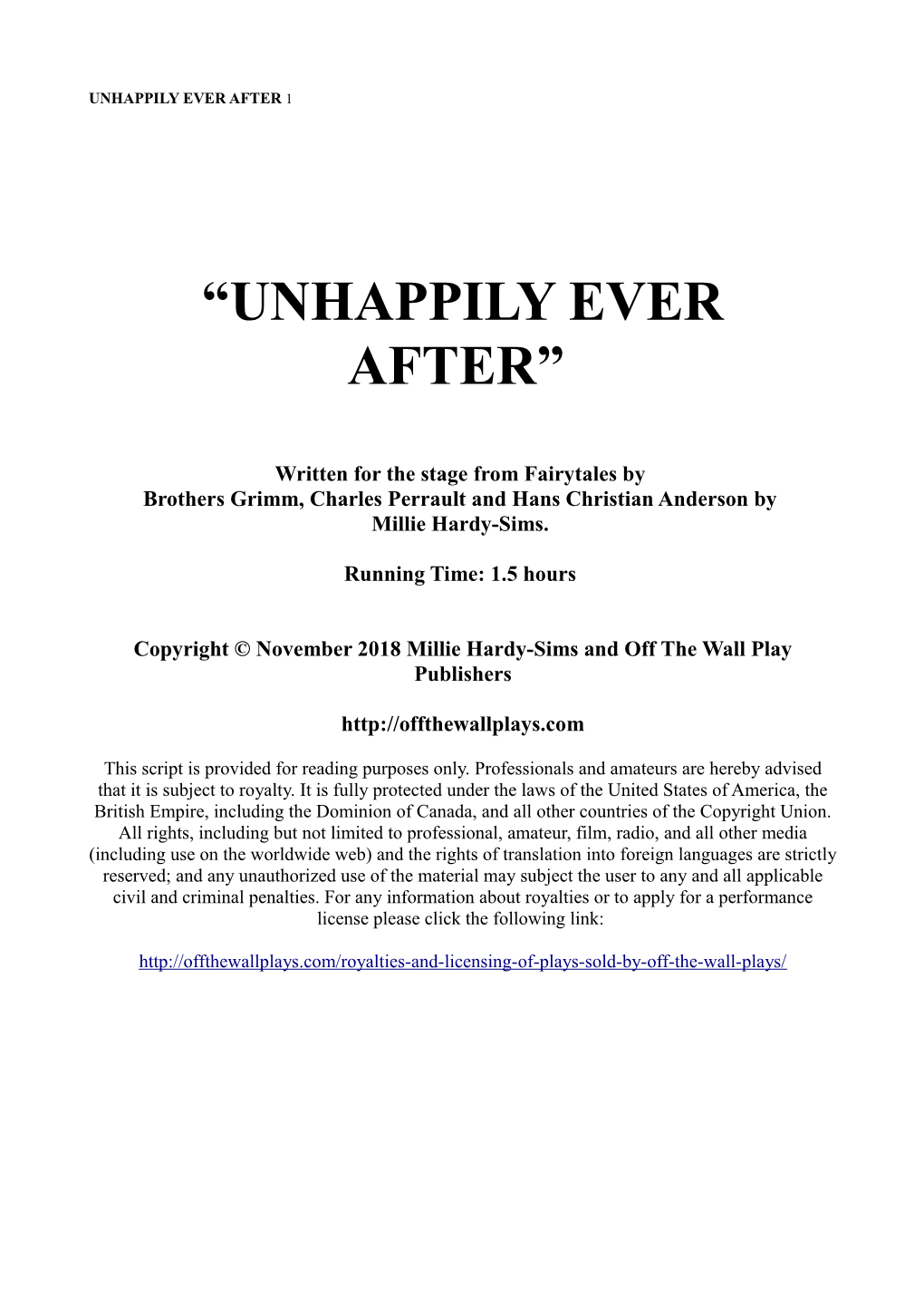 “Unhappily Ever After”