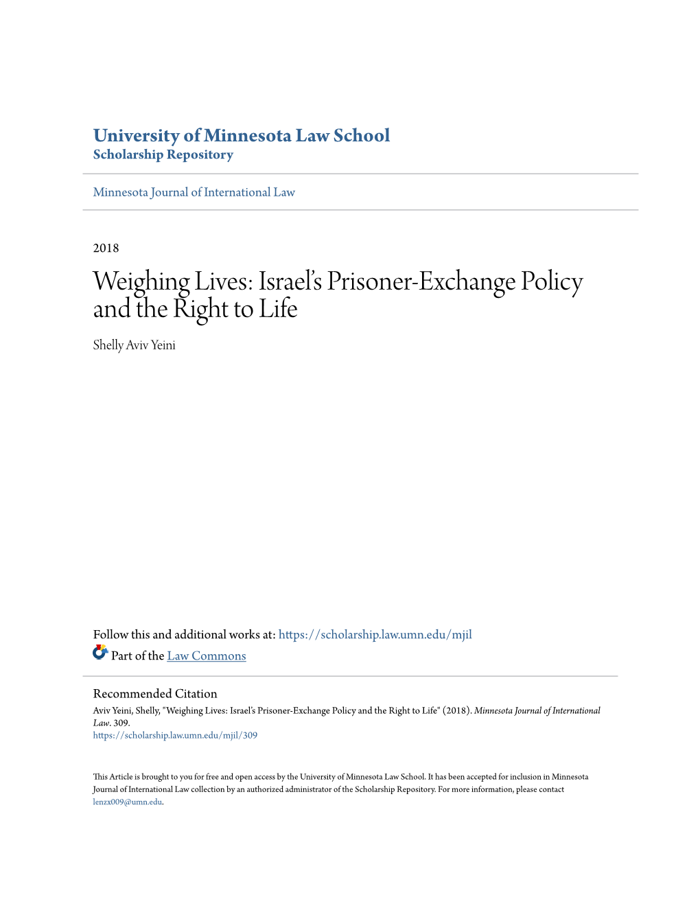 Israel's Prisoner-Exchange Policy and the Right