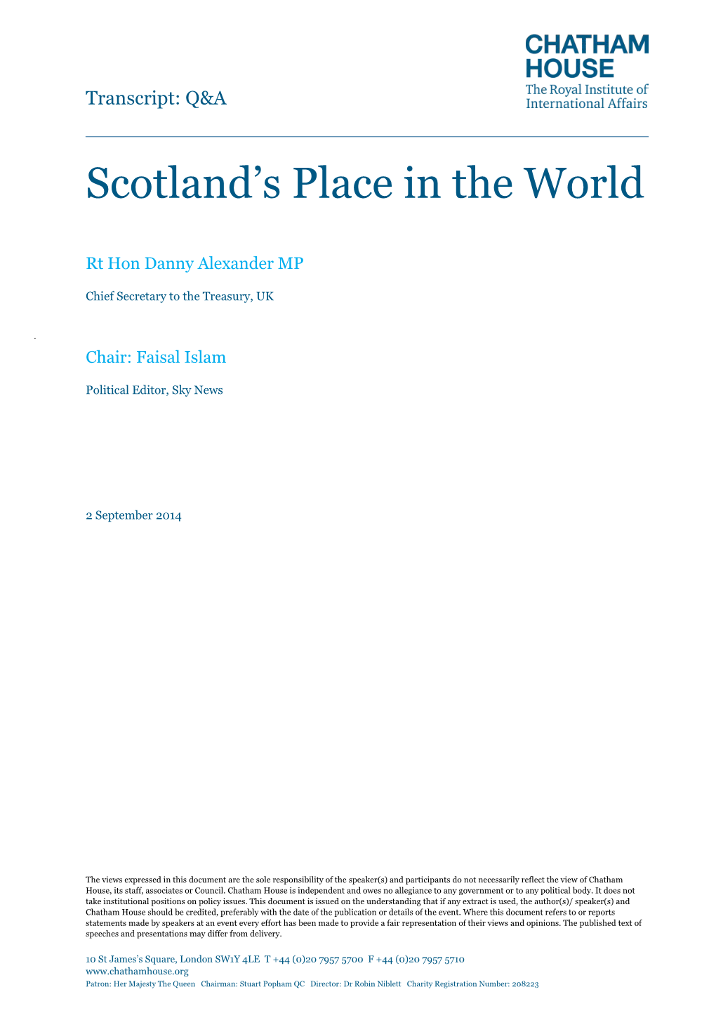 Scotland's Place in the World