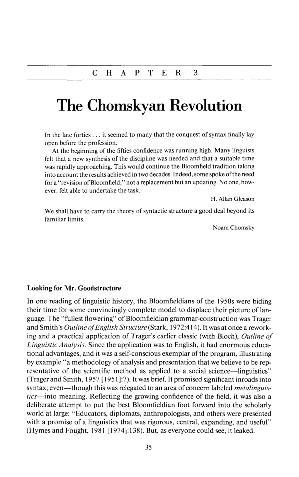 The Chomskyan Revolution