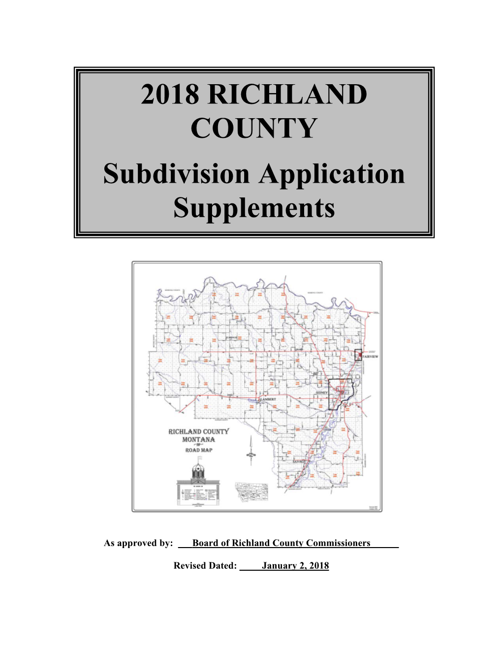 2018 RICHLAND COUNTY Subdivision Application Supplements