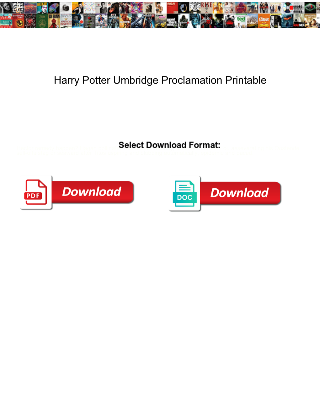 Harry Potter Umbridge Proclamation Printable