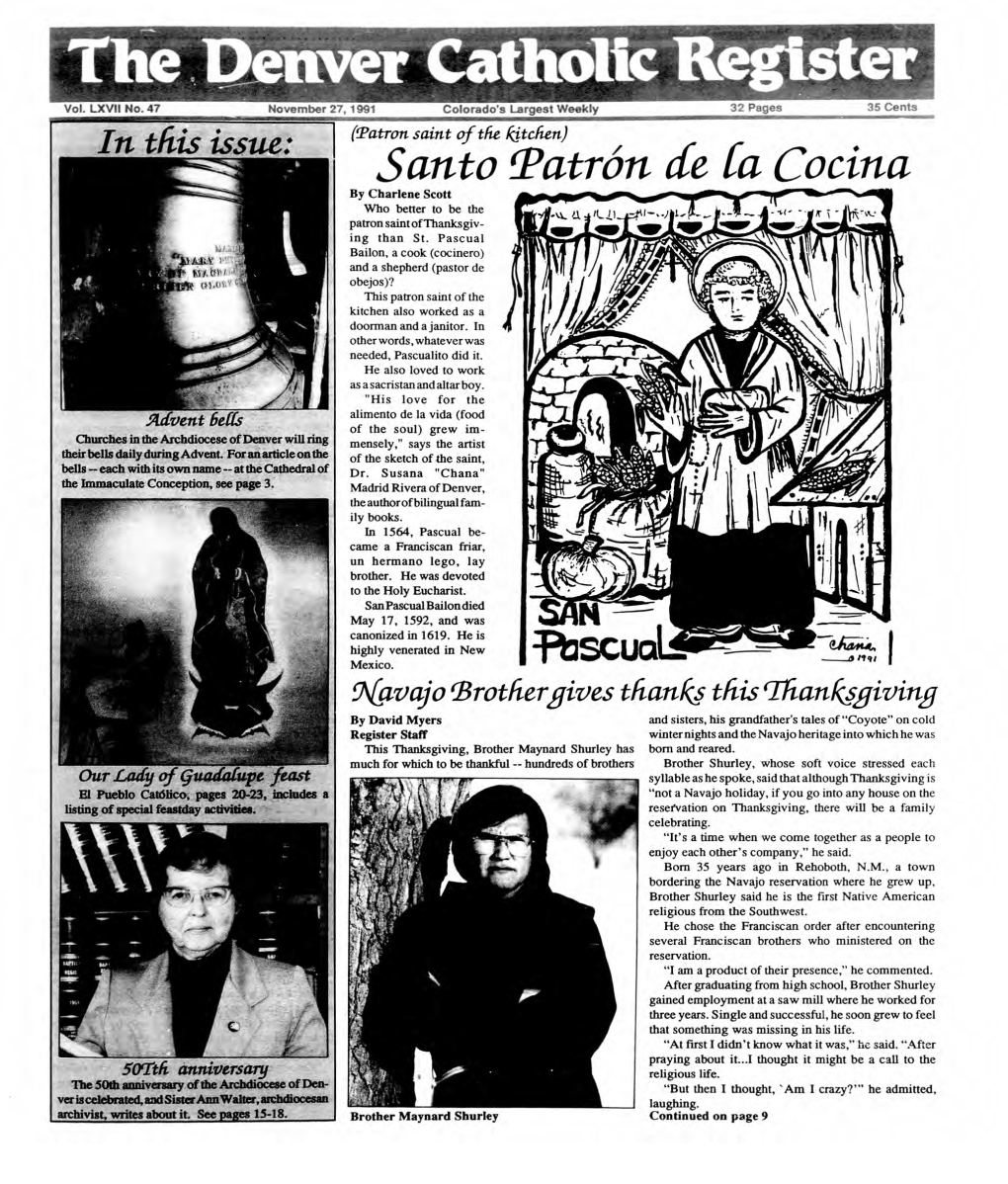 Santo (Patron De Ca Cocina by Charlene Scott Who Better to Be the Patron Saint of Thanks Giv­ Ing Than St