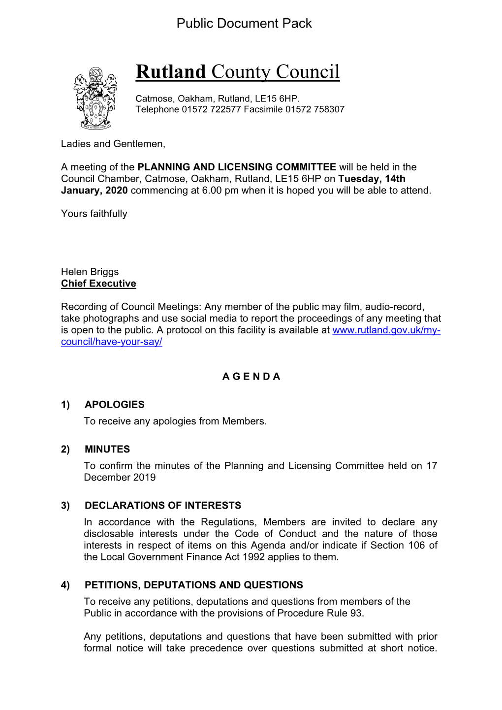 (Public Pack)Agenda Document for Planning and Licensing Committee