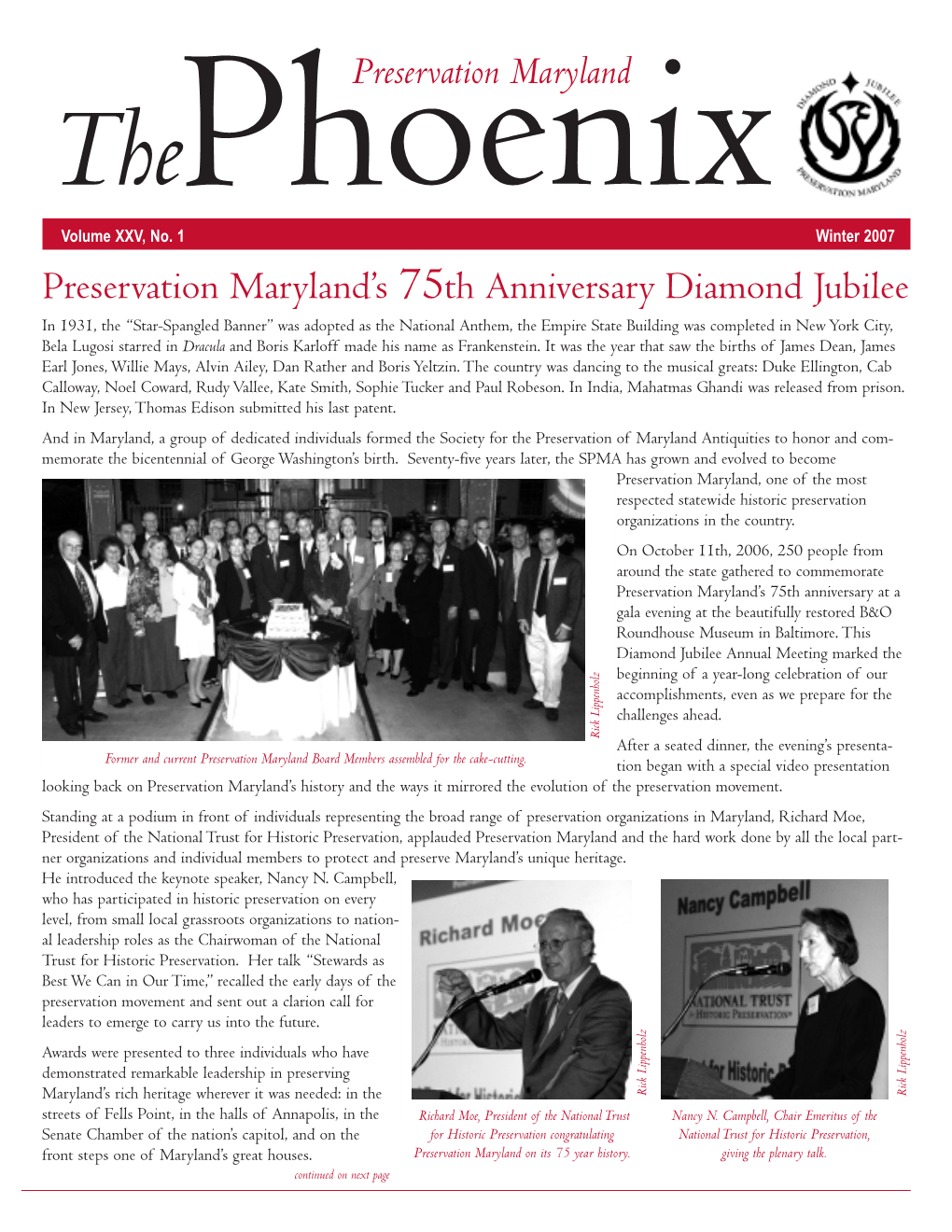 Preservation Maryland Thephoenix Volume XXV, No