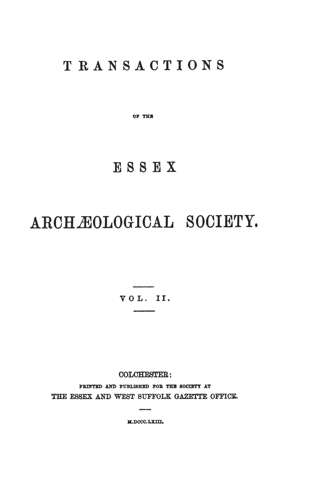 1St Series, Volume 2