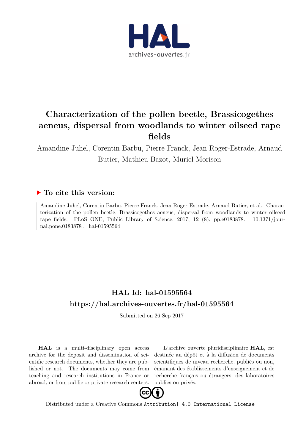 Characterization of the Pollen Beetle