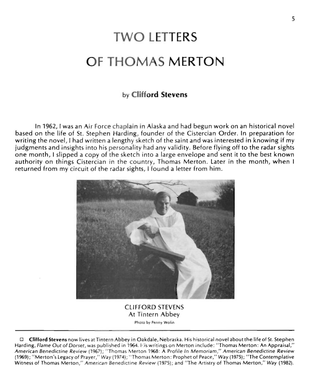 Two Letters of Thomas Merton