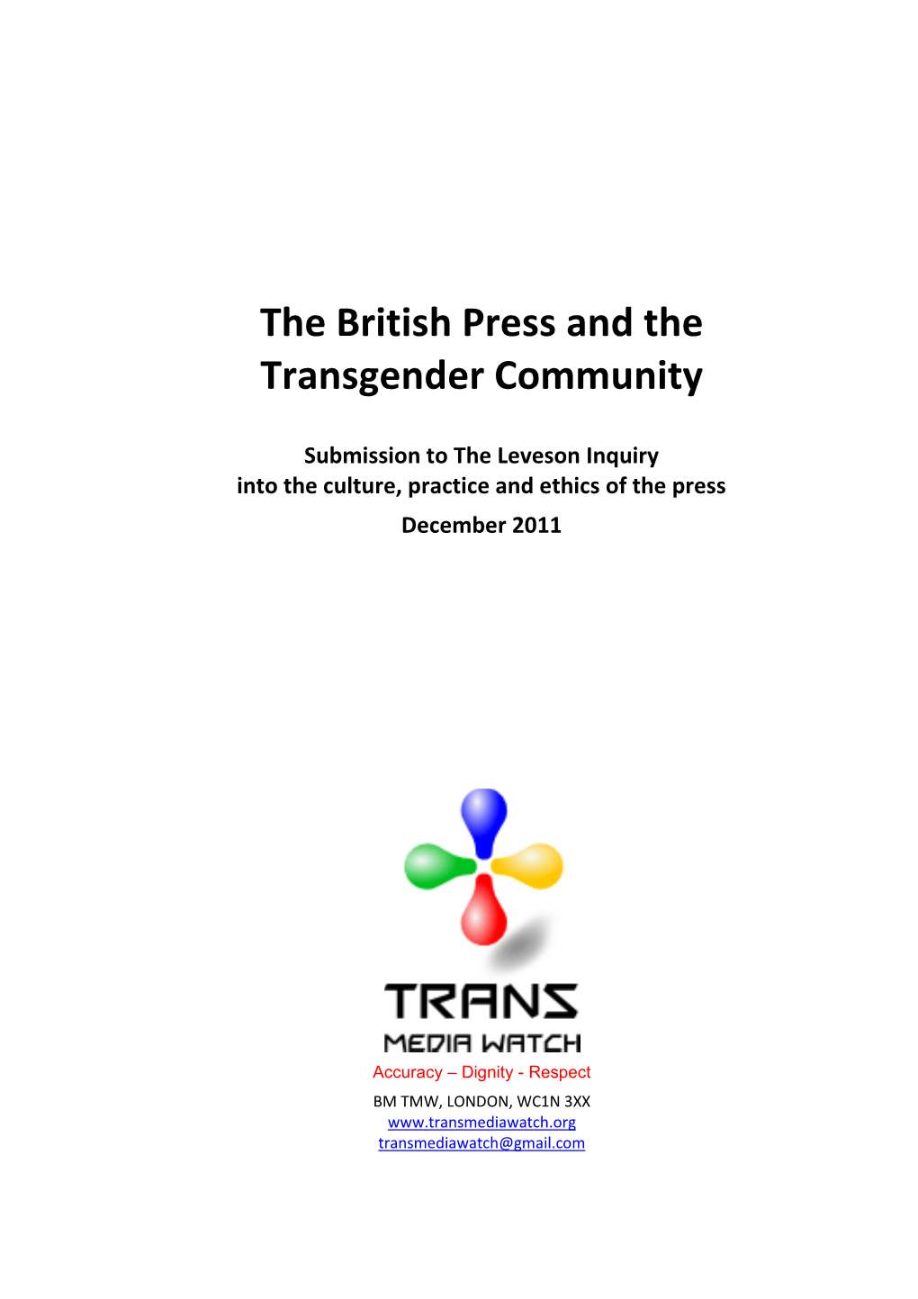 First Trans Media Watch Submission to the Leveson Inquiry