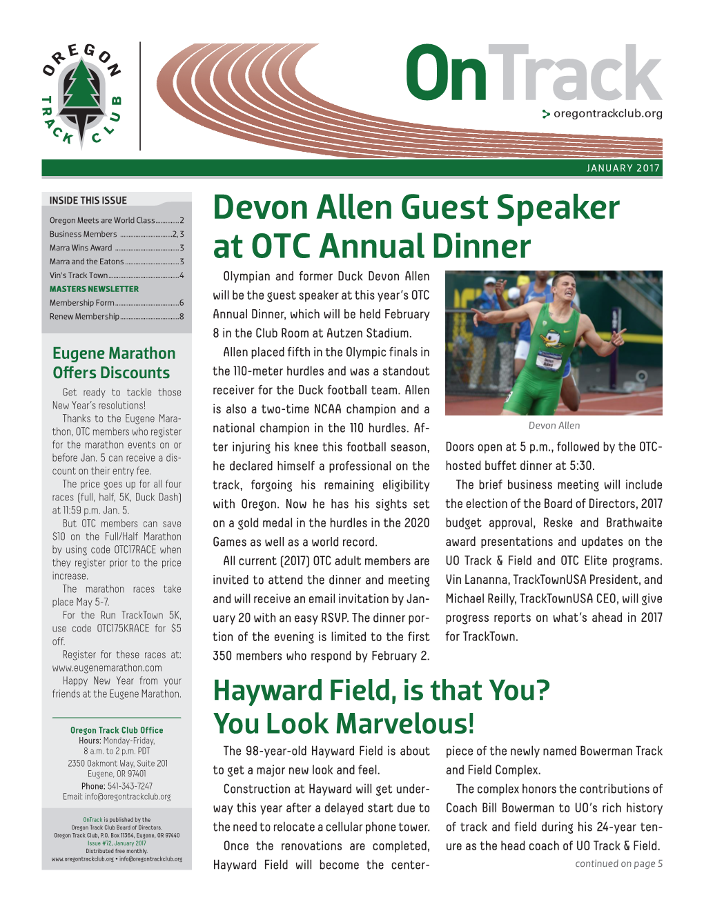 Devon Allen Guest Speaker at OTC Annual Dinner