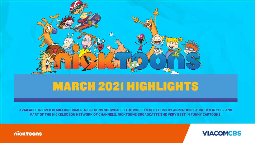 Nicktoons March 2021 Highlights