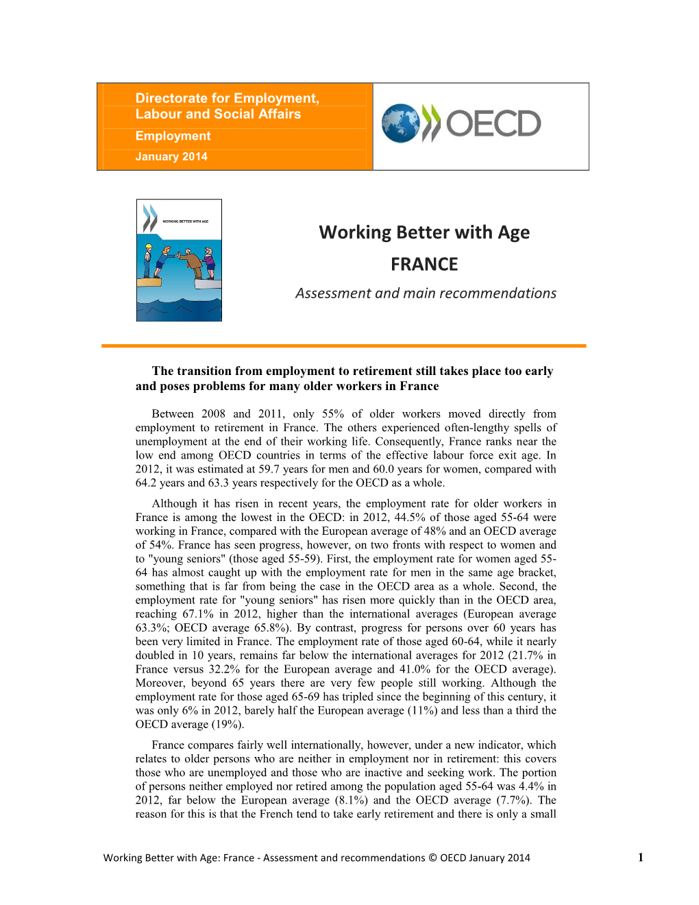 Working Better with Age FRANCE Assessment and Main Recommendations