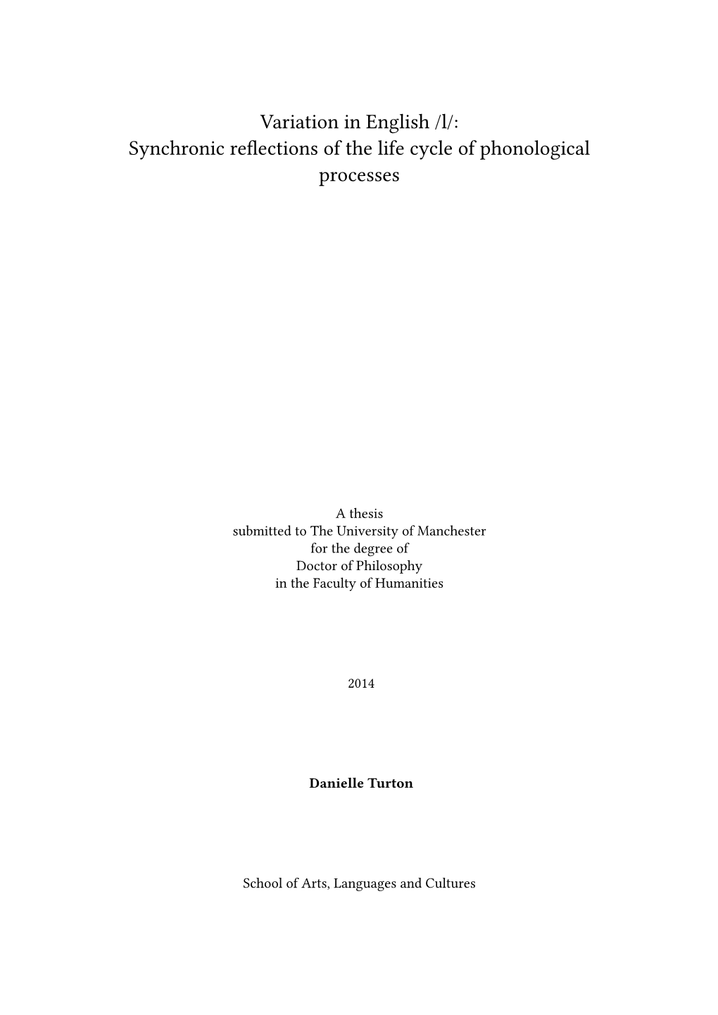 Synchronic Re Ections of the Life Cycle of Phonological Processes