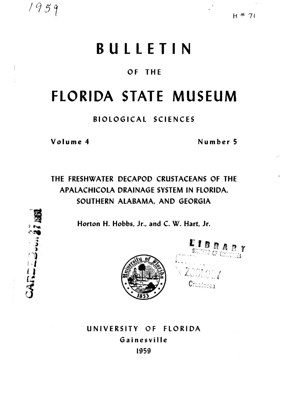 BULLETIN FLORIDA STATE MUSEUM Vol