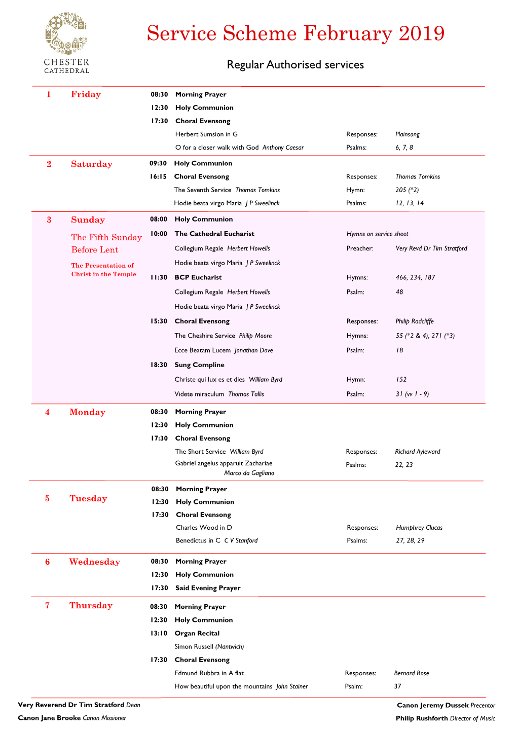 Service Scheme February 2019