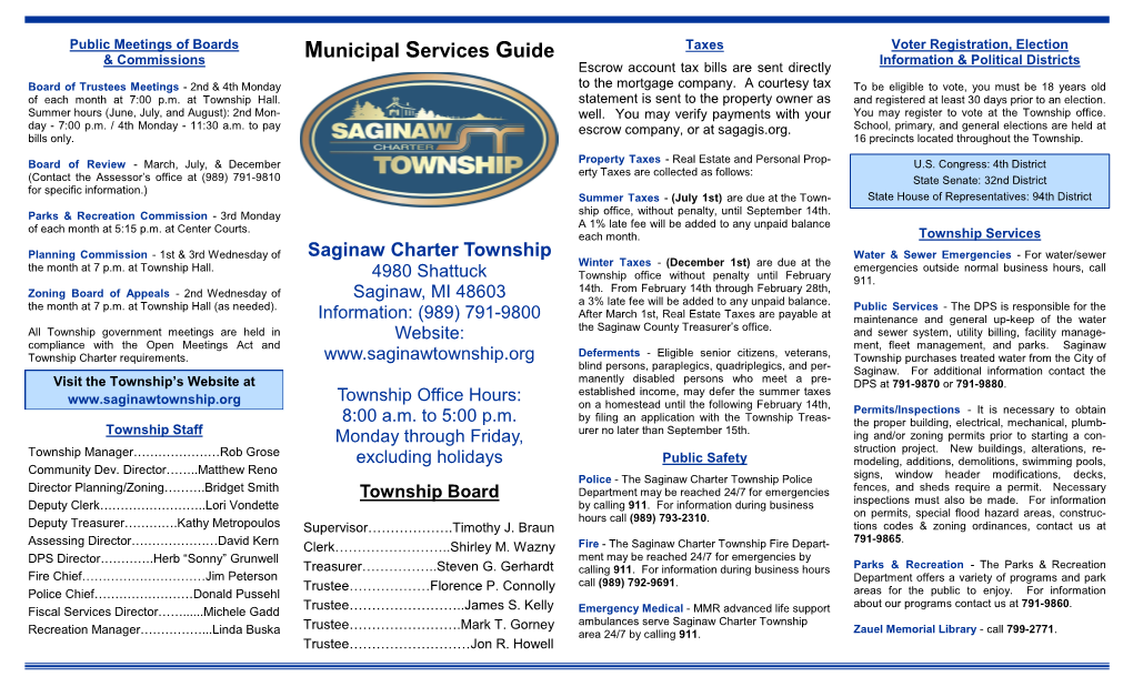 Municipal Services Guide
