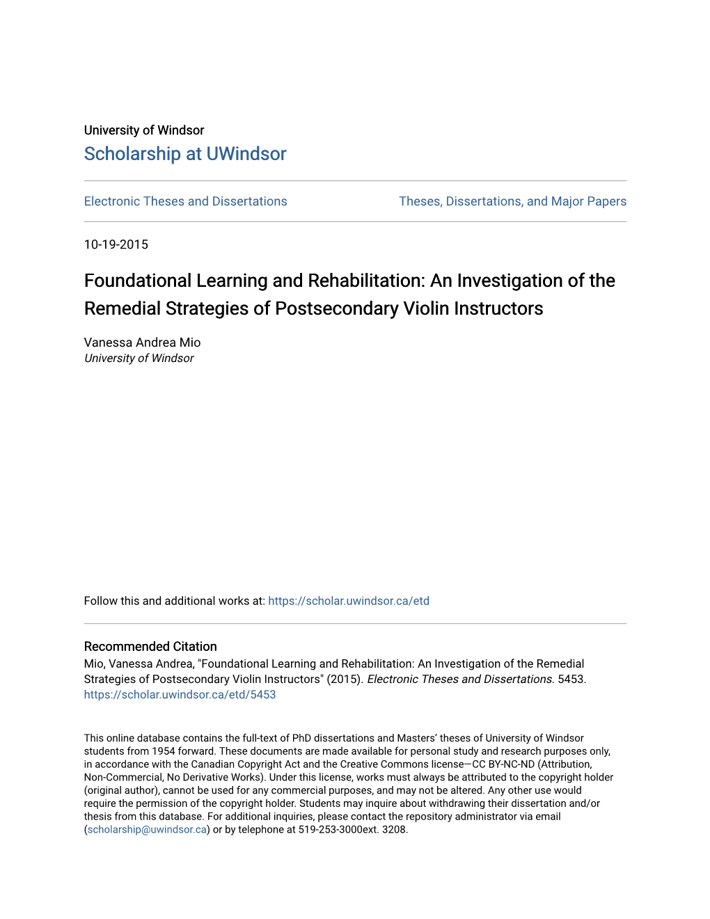 Foundational Learning and Rehabilitation: an Investigation of the Remedial Strategies of Postsecondary Violin Instructors