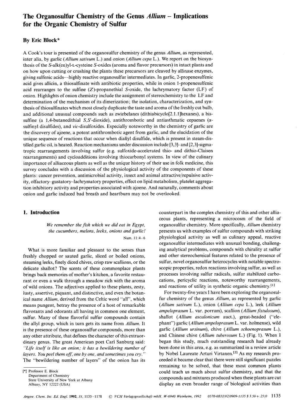 Implications for the Organic Chemistry of Sulfur