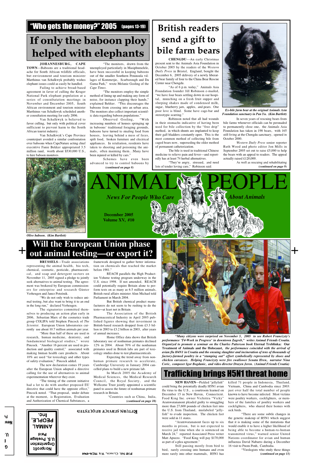 ANIMAL PEOPLE News for People Who Care About Animals