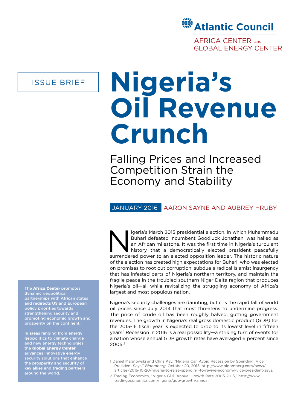 Nigeria's Oil Revenue Crunch