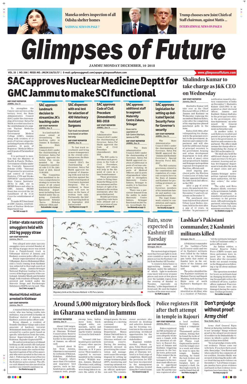 SAC Approves Nuclear Medicine Deptt for GMC Jammu to Make SCI