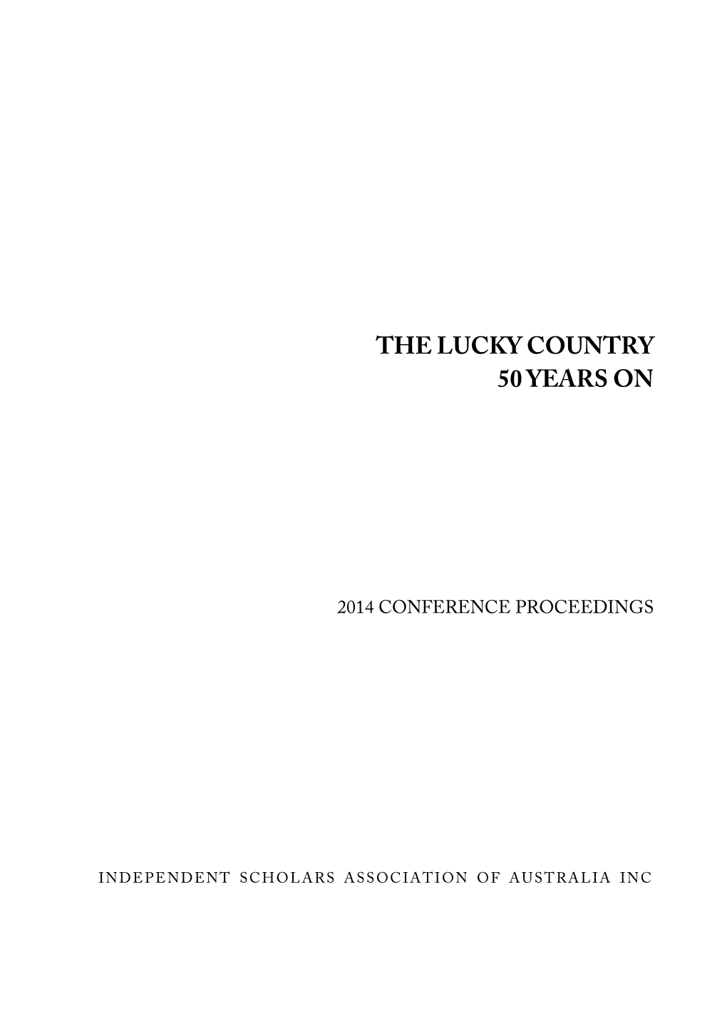 The Lucky Country 50 Years On