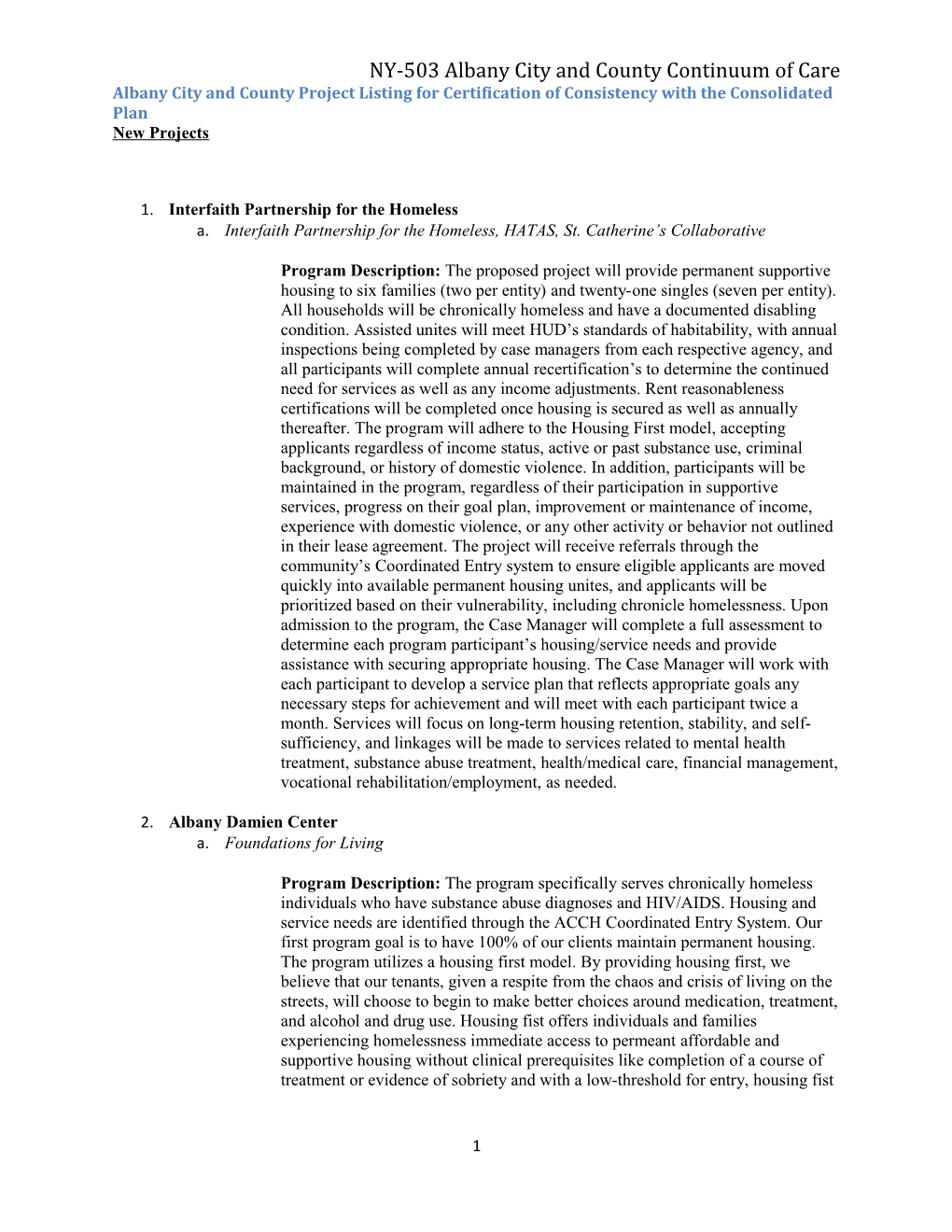 NY-503 Albany City and County Continuum of Care