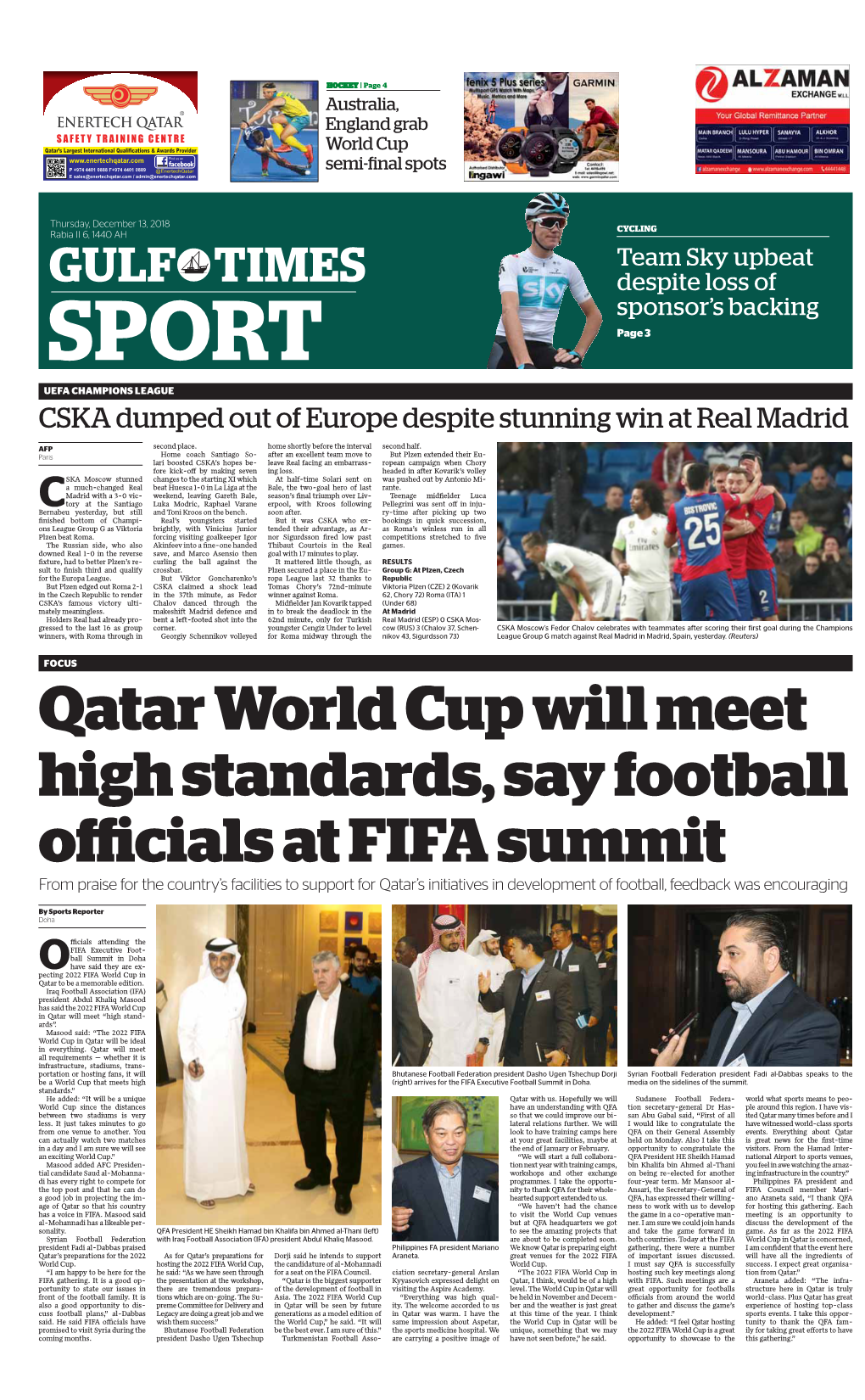 Qatar World Cup Will Meet High Standards, Say