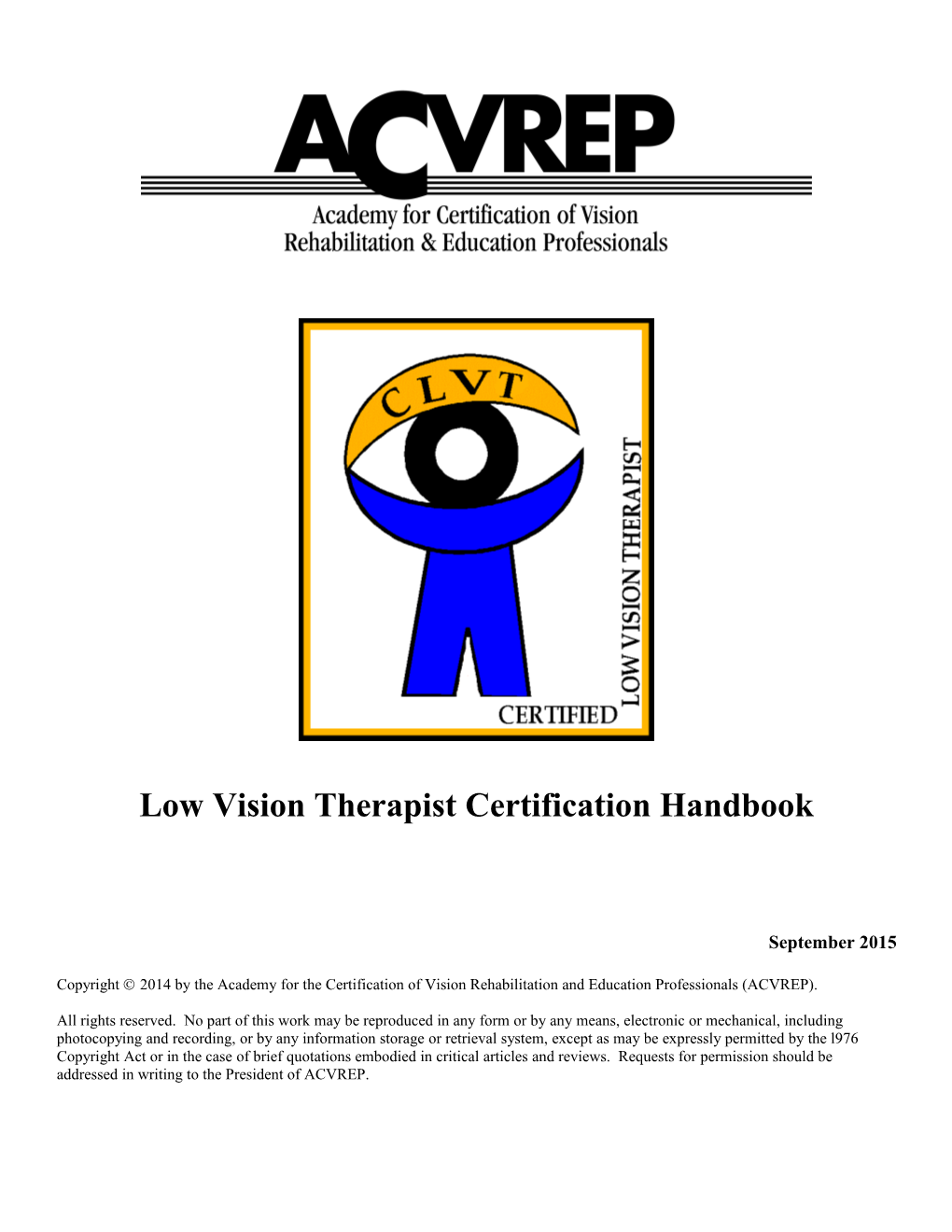 Low Vision Therapist Certification Handbook