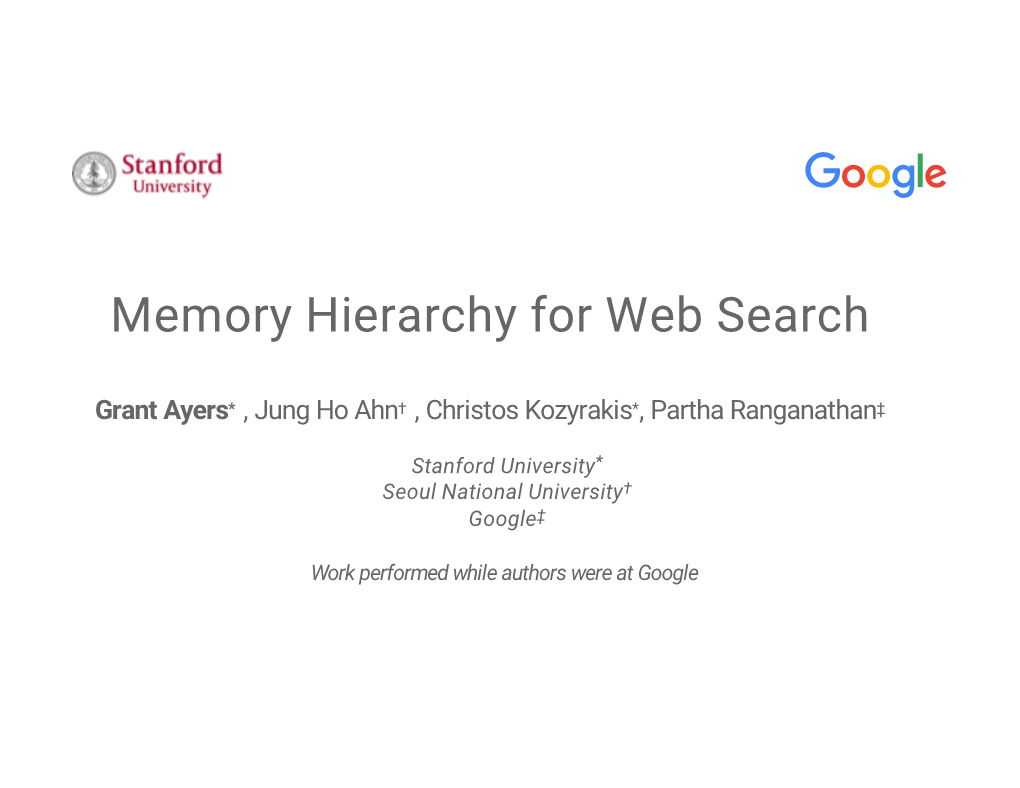 Memory Hierarchy for Web Search