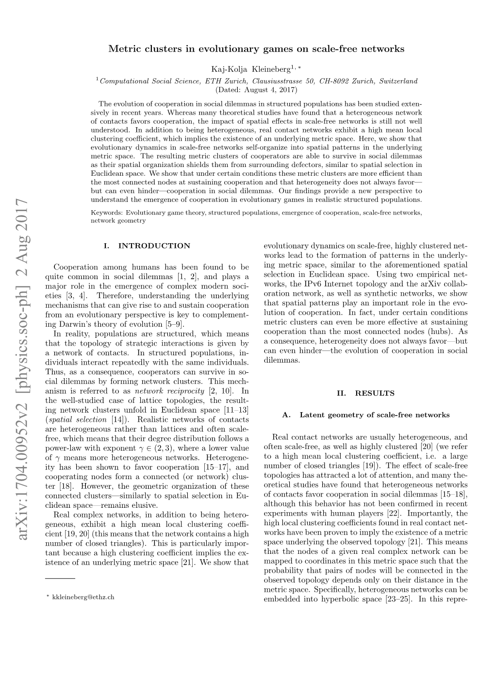 Arxiv:1704.00952V2 [Physics.Soc-Ph] 2 Aug 2017 Number of Closed Triangles)