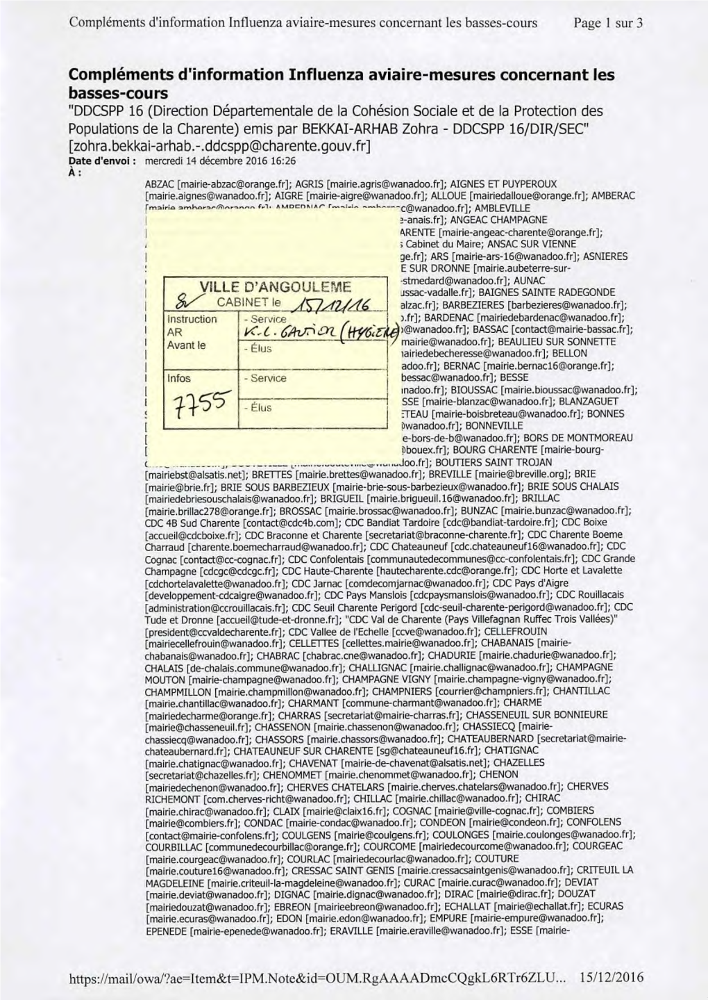 Compléments D'information Influenza Aviaire-Mesures Concernant Les Basses-Cours� Page 1 Sur 3