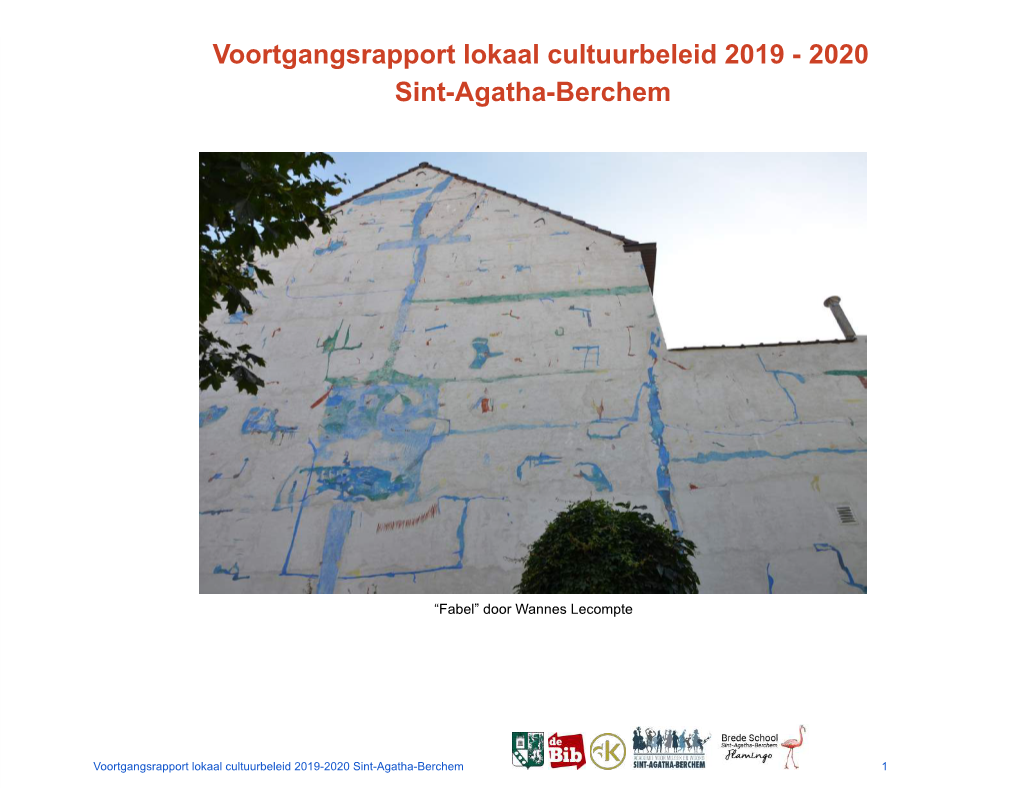 Voortgangsrapport Lokaal Cultuurbeleid 2019 - 2020 Sint-Agatha-Berchem