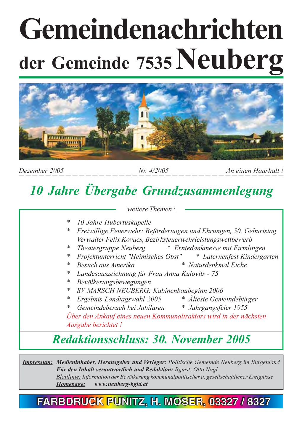 Gemeindenachrichten Der Gemeinde 7535 Neuberg