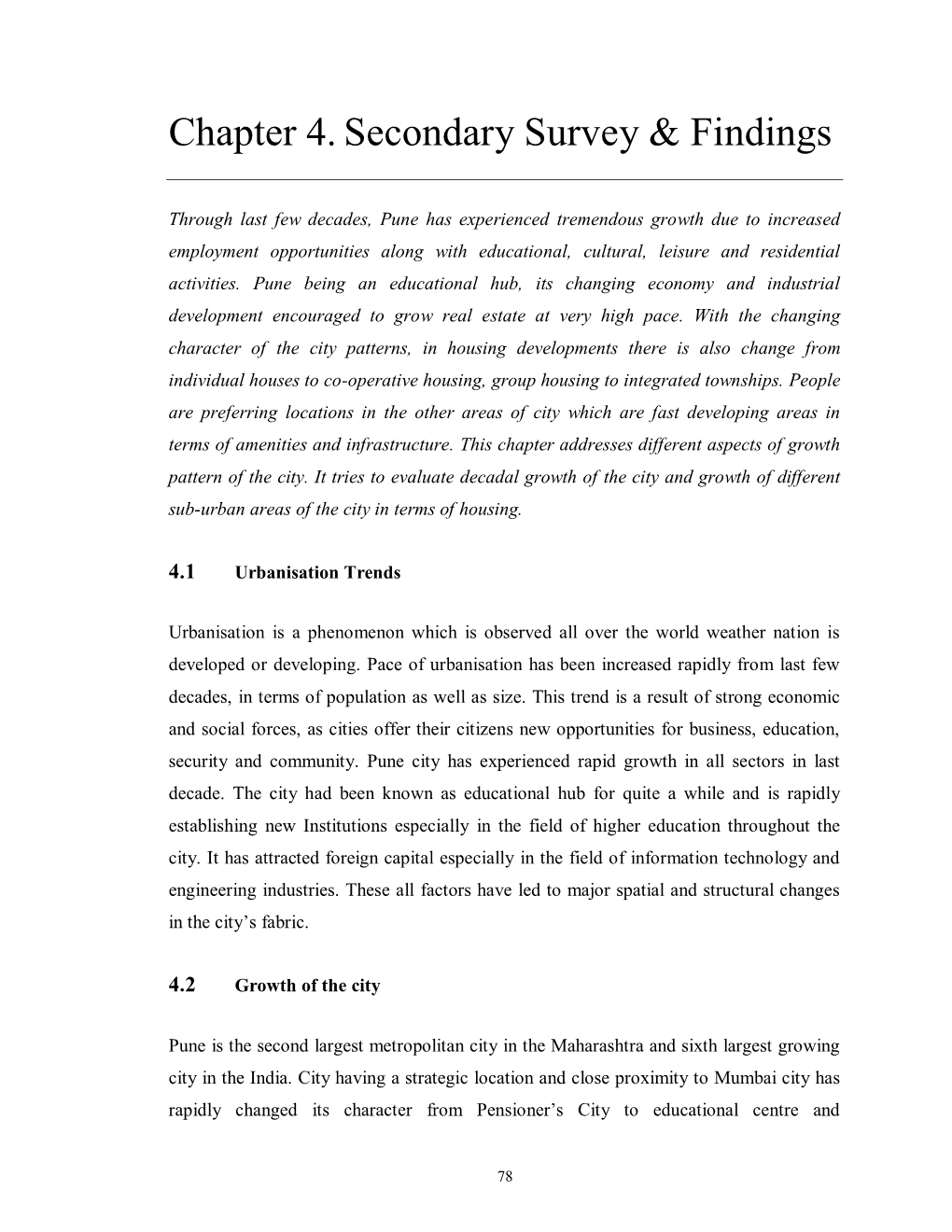 Chapter 4. Secondary Survey & Findings