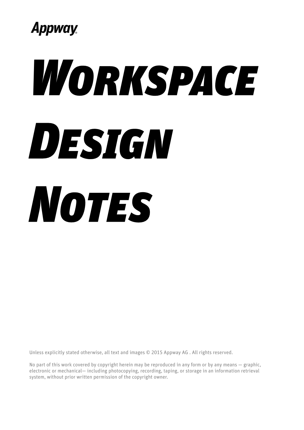 Workspace Design Notes- the Collected Series