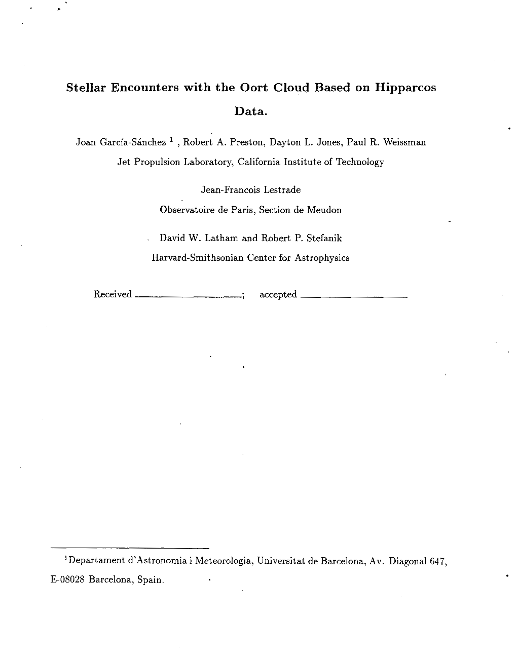 Stellar Encounters with the Oort Cloud Based on Hipparcos Data