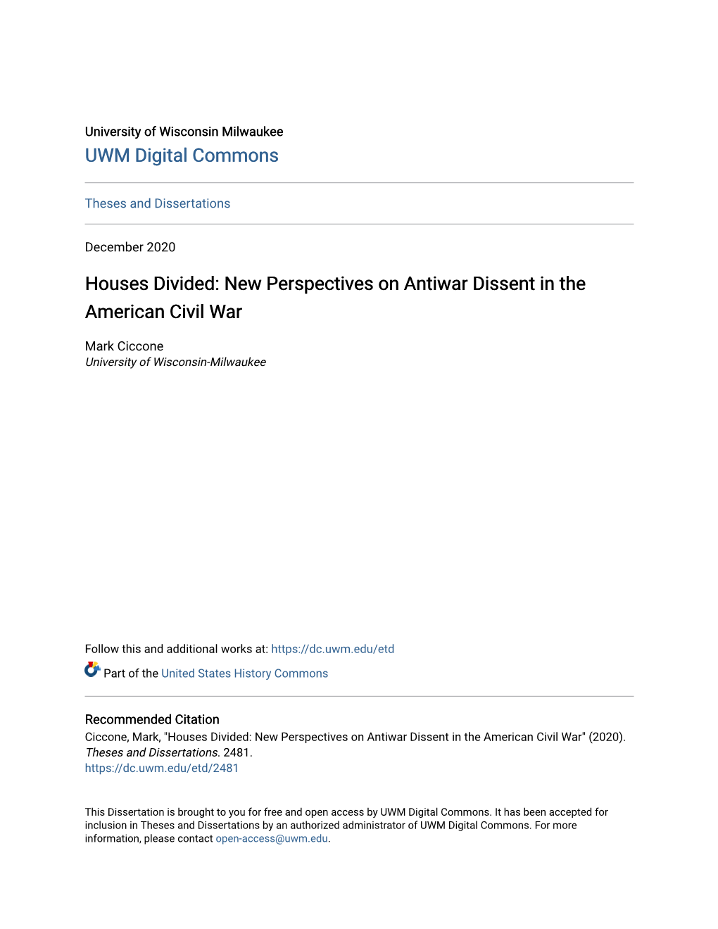 New Perspectives on Antiwar Dissent in the American Civil War