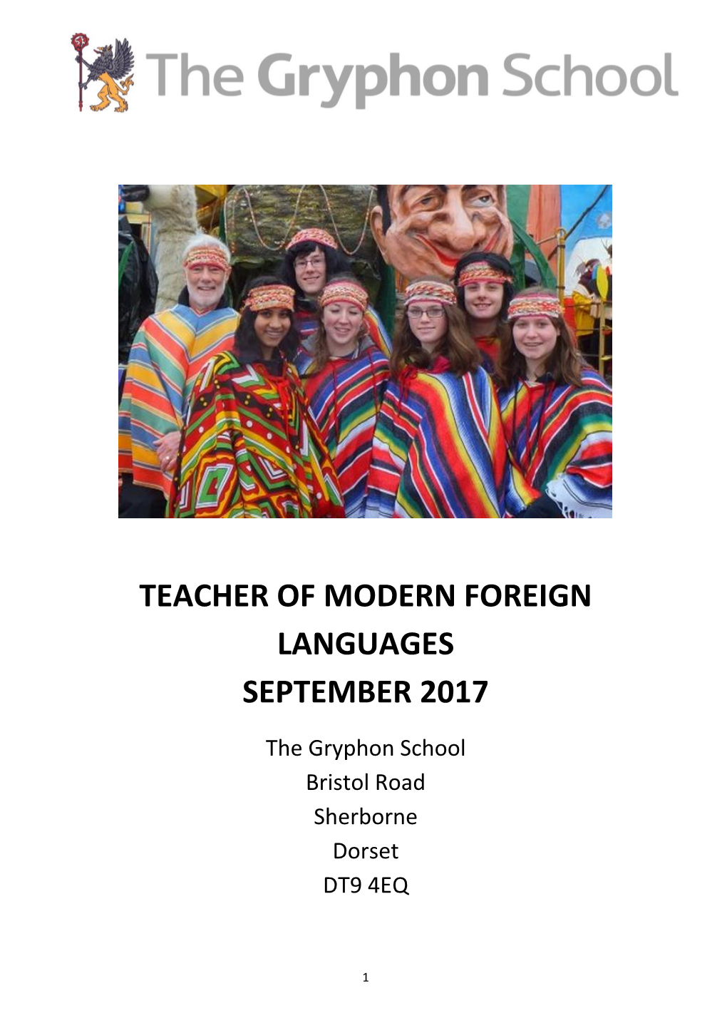 Teacher of Modern Foreign Languages September 2017