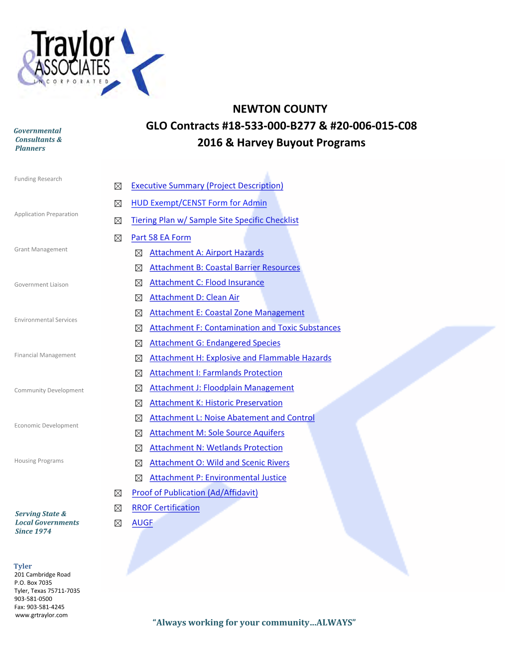 NEWTON COUNTY GLO Contracts #18-533