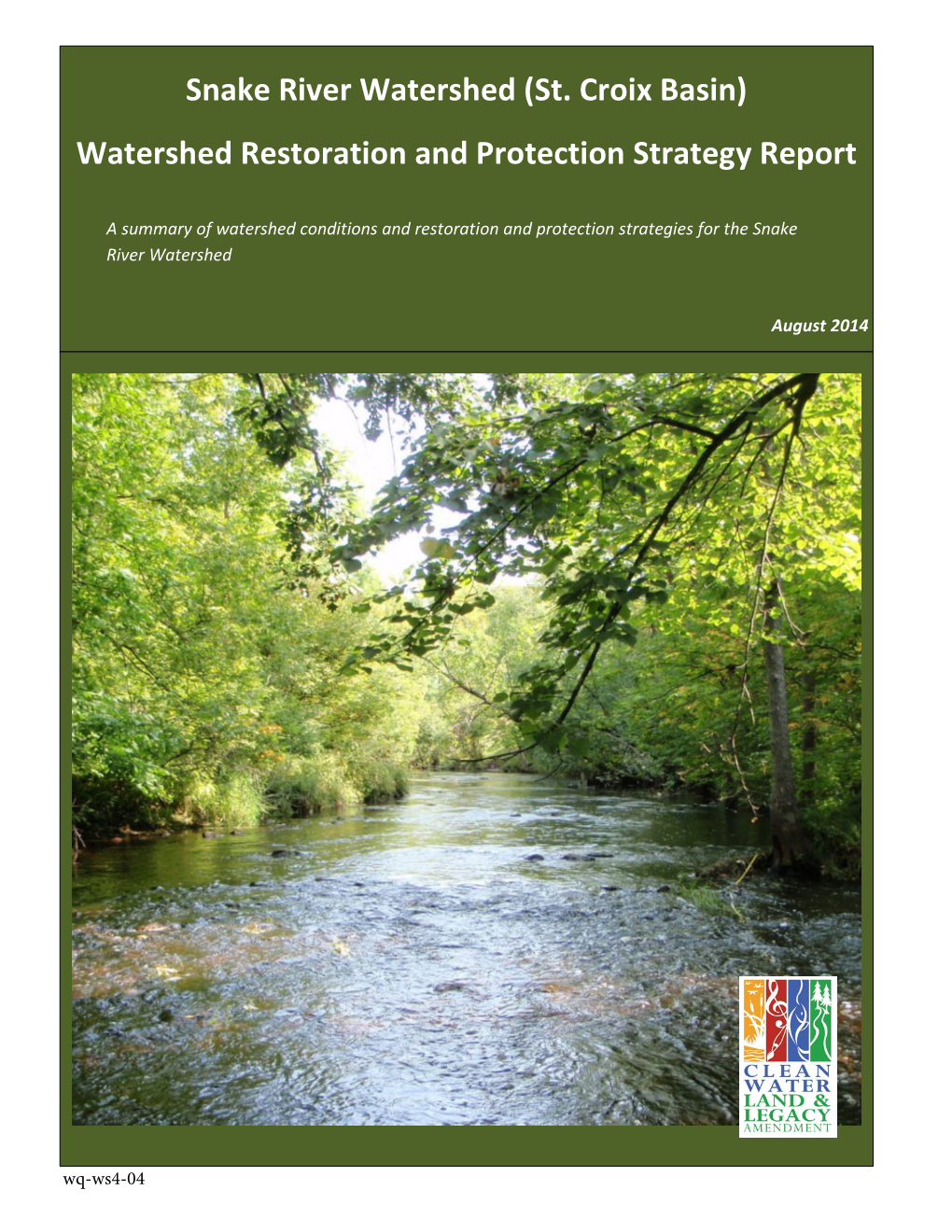 Snake River Watershed Restoration and Protection Strategies Document