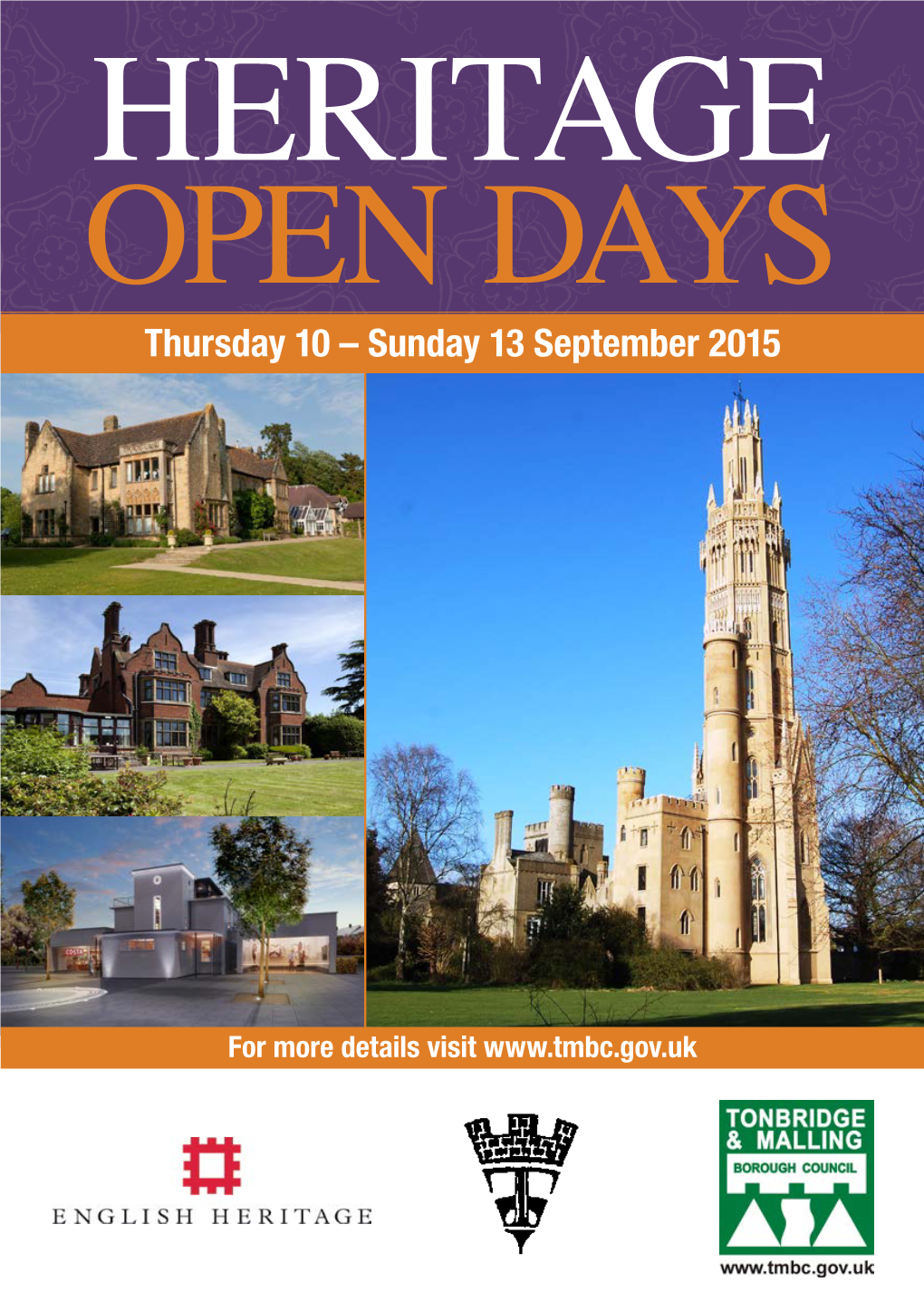 OPEN DAYS Thursday 10 – Sunday 13 September 2015
